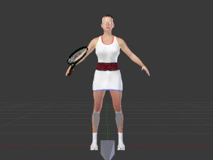 Woman Tennis Player 3D Model