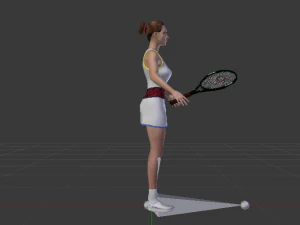 Woman Tennis Player 3D Model
