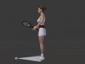 Woman Tennis Player 3D Model