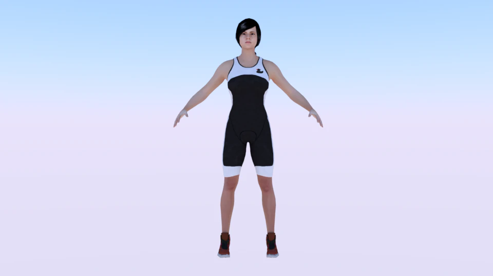 Woman Triathlete 3D Model .c4d .max .obj .3ds .fbx .stl .blend