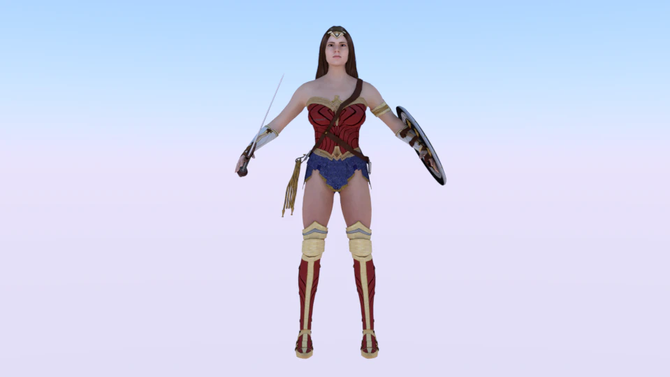 Wonder Woman 3D Model .c4d .max .obj .3ds .fbx .stl .blend 