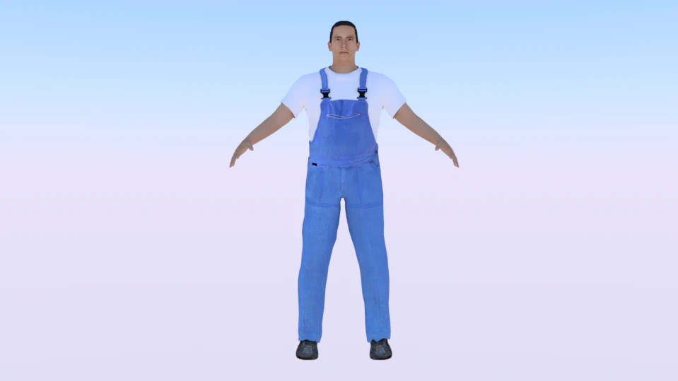 Worker 3D Model .c4d .max .obj .3ds .fbx .stl .blend