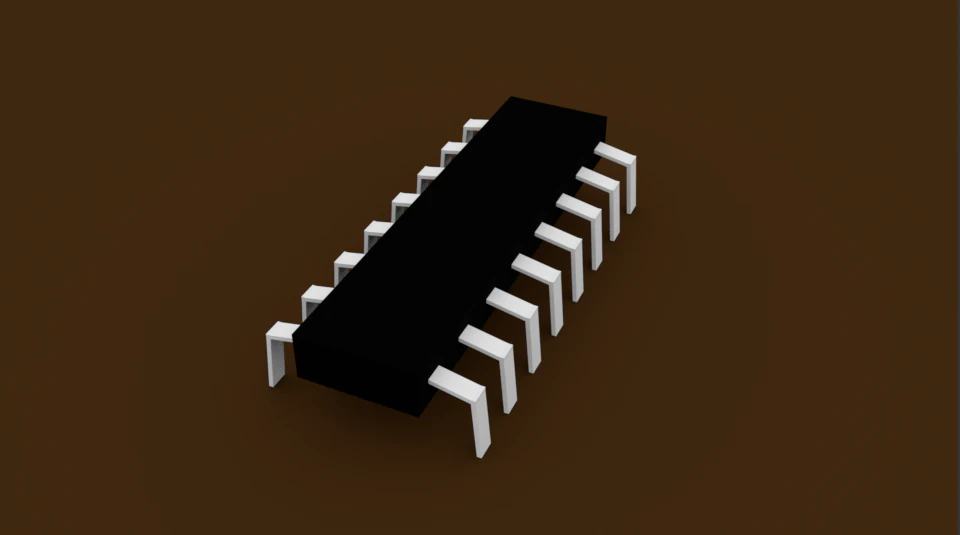 Microchip 3D Model .c4d .max .obj .3ds .fbx .stl .blend