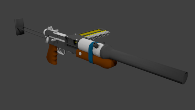 Metro 2033 Cannon Model 3D .c4d .max .obj .3ds .fbx .stl .blend 