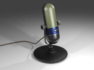 Mikrofon Vintage - dibuat dengan Blender Model 3D