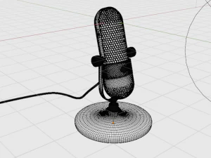 Vintage Microphone - made in Blender 3D Model