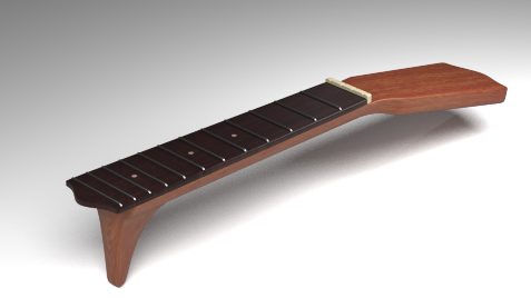 Guitar Neck 3D Model .c4d .max .obj .3ds .fbx .stl .blend 
