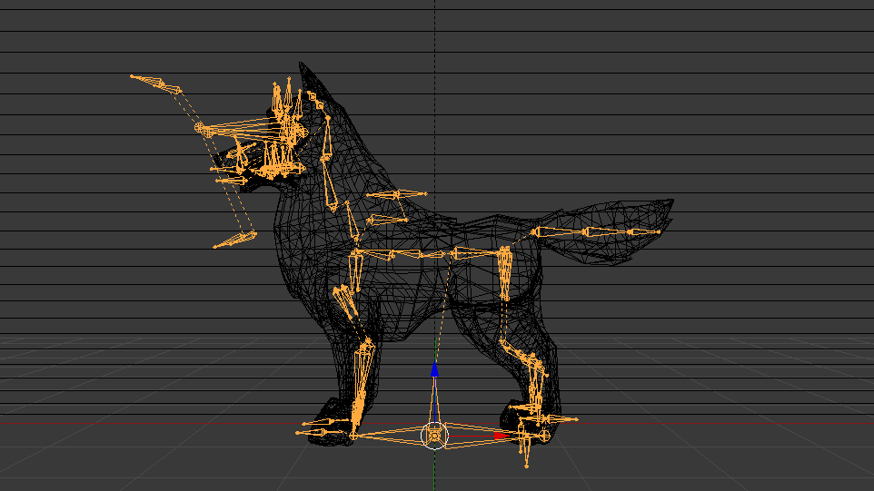 3D model Fur Gray Wolf Rigged V01 in Blender VR / AR / low-poly