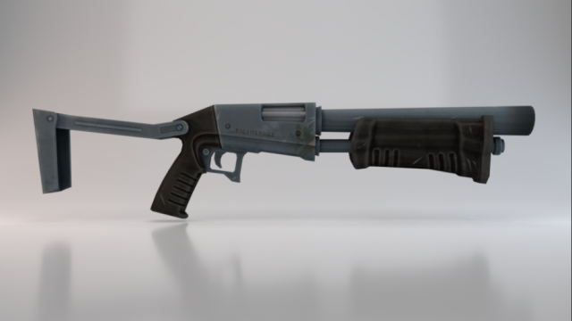 Pump Shotgun 3D Model .c4d .max .obj .3ds .fbx .stl .blend 