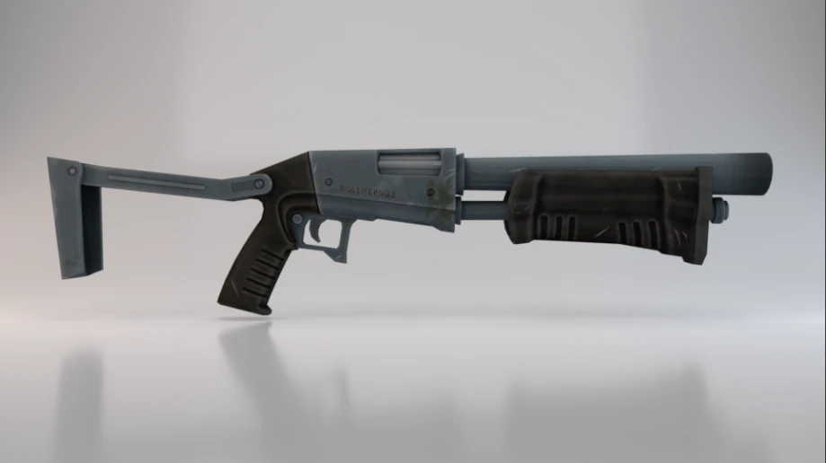 Pump Shotgun 3D Model .c4d .max .obj .3ds .fbx .stl .blend
