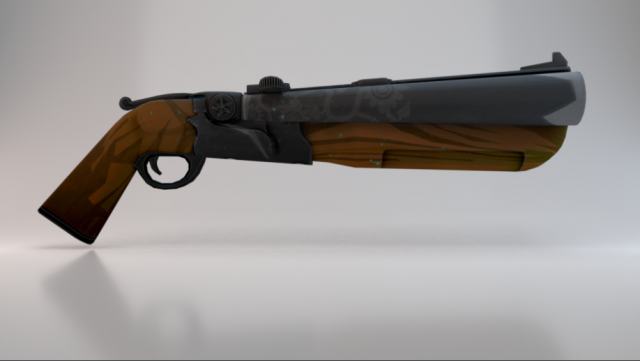 Double Barrel Shotgun 3D Modell .c4d .max .obj .3ds .fbx .stl .blend 
