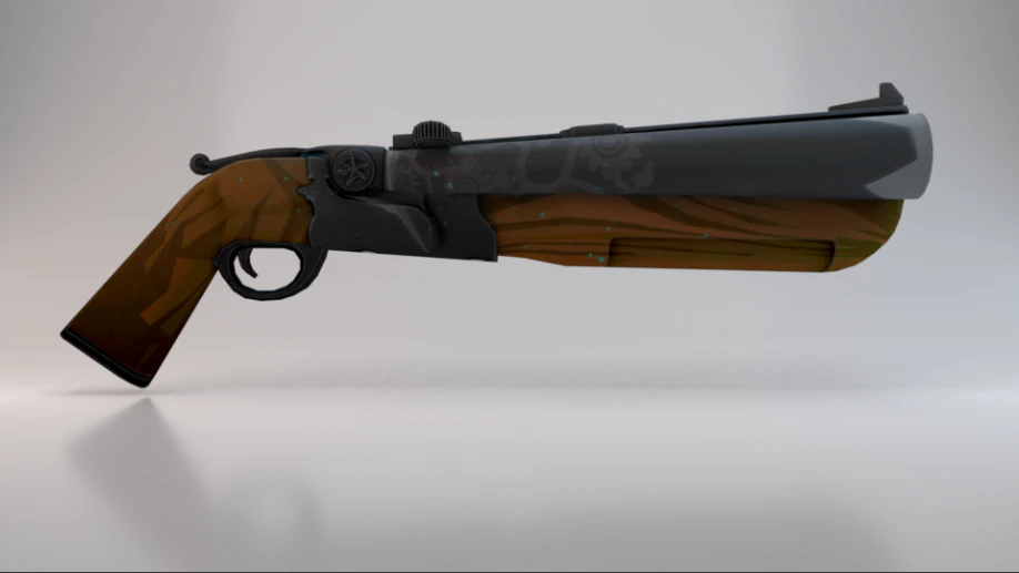 Double Barrel Shotgun 3D Model .c4d .max .obj .3ds .fbx .stl .blend 