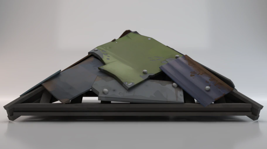Metal Roof 3D Model .c4d .max .obj .3ds .fbx .stl .blend