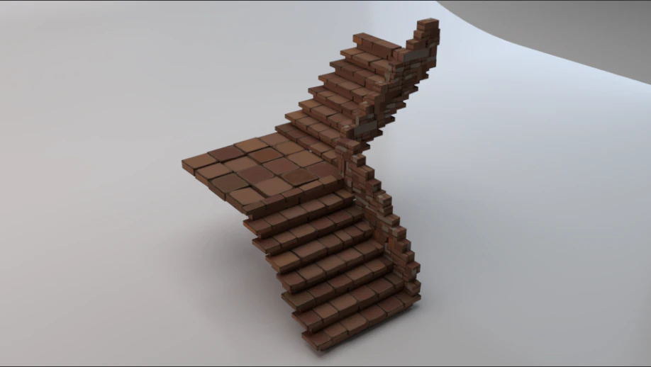 Corner Stairs 3D Model .c4d .max .obj .3ds .fbx .stl .blend 