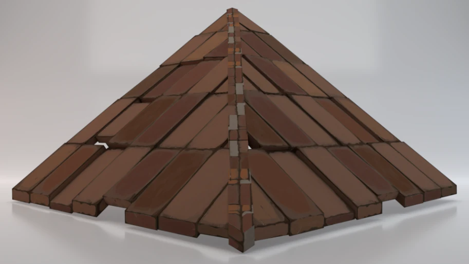 Brick Roof 3D Model .c4d .max .obj .3ds .fbx .stl .blend 