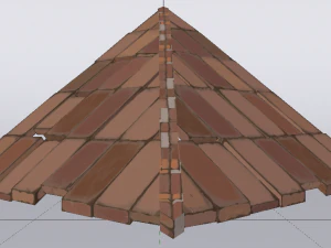 Brick Roof 3D Model