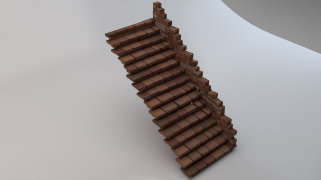 Brick Half Stairs 3D मॉडल .c4d .max .obj .3ds .fbx .stl .blend 