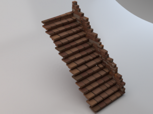 Brick Half Stairs 3D Model