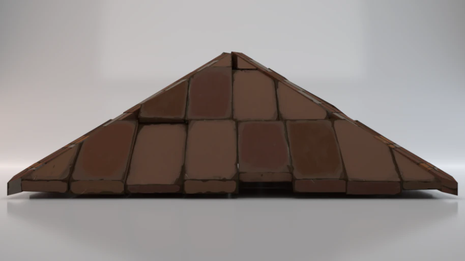 Brick Roof 3D Model .c4d .max .obj .3ds .fbx .stl .blend
