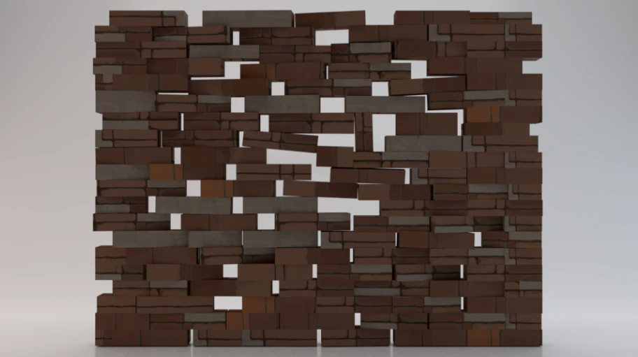 Brick Wall 3D Model .c4d .max .obj .3ds .fbx .stl .blend
