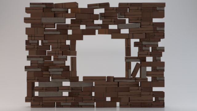Brick Window Wall Model 3D .c4d .max .obj .3ds .fbx .stl .blend