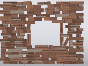Brick Window Wall Model 3D