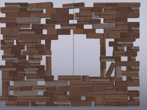 Brick Window Wall Model 3D
