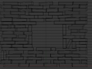 Brick Window Wall Model 3D