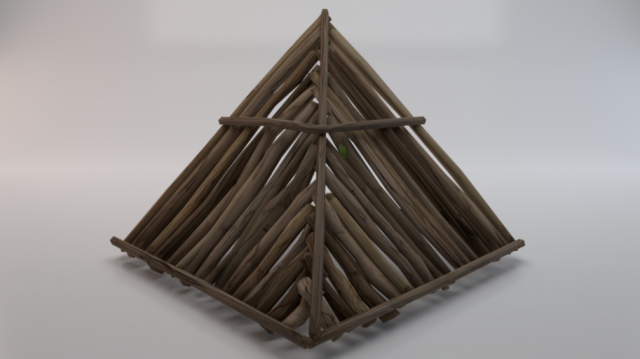 Wooden Roof 3D Model .c4d .max .obj .3ds .fbx .stl .blend 