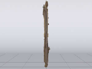 Wooden Window Side Wall Modello 3D