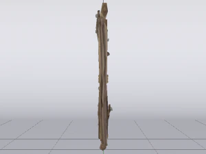 Wooden Window Side Wall 3D Model