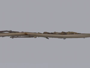 Wooden Window Side Wall 3D Model