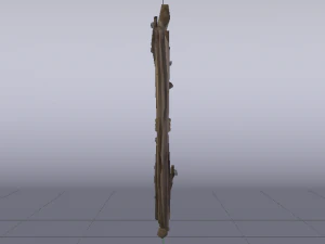 Wooden Window Side Wall 3D Model