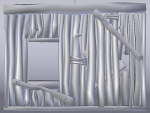 Wooden Window Side Wall Modello 3D