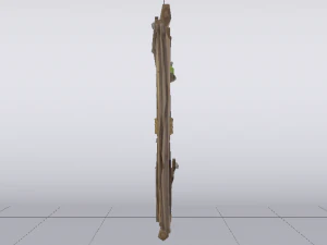 Wooden Window Wall 3D Model
