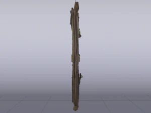 Wooden Window Wall 3D Model