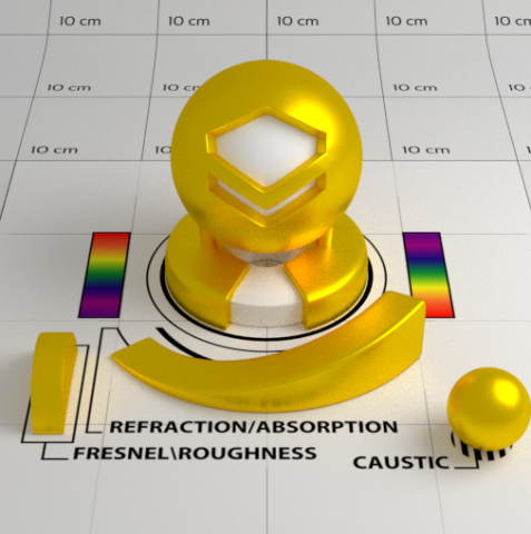 Gold Shader 3D Model .c4d .max .obj .3ds .fbx .stl .blend 