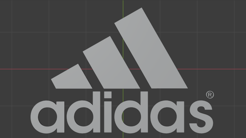 Adidas Logo made in Blender Modelo 3D in L mpara 3DExport