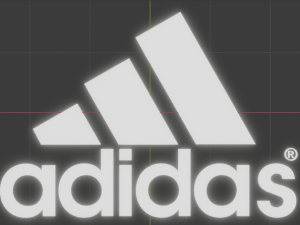 Adidas Logo made in Blender 3D Modell in Lampe 3DExport