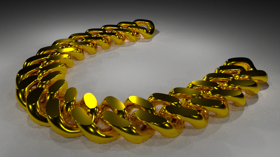 Cuban Chain 3D Model .c4d .max .obj .3ds .fbx .stl .blend 