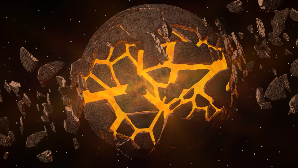 Planet Explosion 3D Model .c4d .max .obj .3ds .fbx .stl .blend