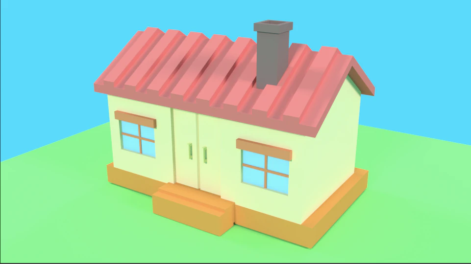 House 3D Model .c4d .max .obj .3ds .fbx .stl .blend 