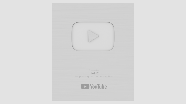 Silver Youtube Button - made in Blender 3D Model .c4d .max .obj .3ds .fbx .stl .blend 