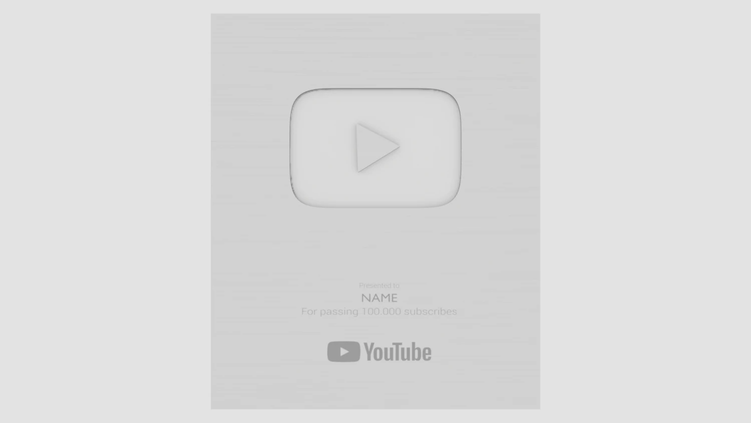 Silver Youtube Button - made in Blender 3D Model .c4d .max .obj .3ds .fbx .stl .blend