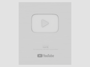 Silver Youtube Button - made in Blender Modèle 3D