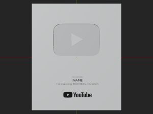 Silver Youtube Button - made in Blender 3D Model