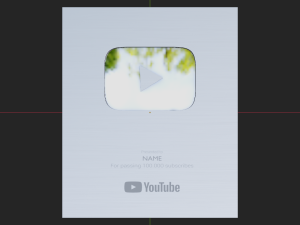 Silver Youtube Button - made in Blender 3D Model