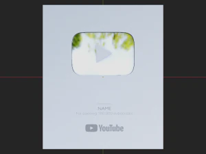 Silver Youtube Button - made in Blender 3D Model