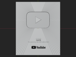 Silver Youtube Button - made in Blender 3D Model
