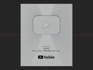 Golden Youtube Button - made in Blender Modèle 3D